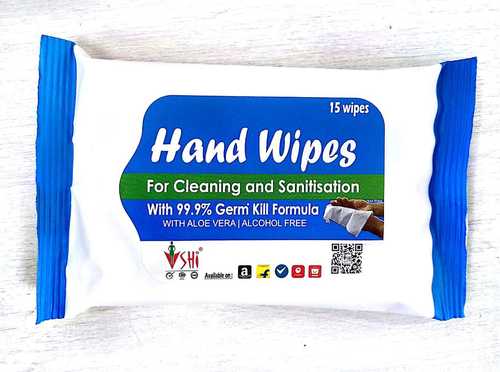 White Shi Hand Wipes 99.9% Germ Kill Formula (15 Pieces)