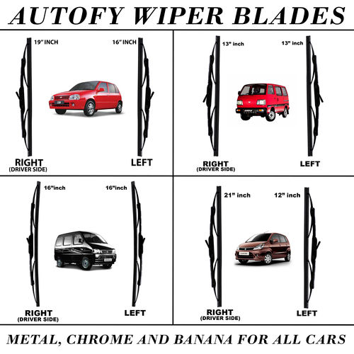 Autofy Wiper Blades Metal Chrome and Banana For All Cars