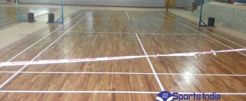 Natural Teak Wood Badminton Flooring