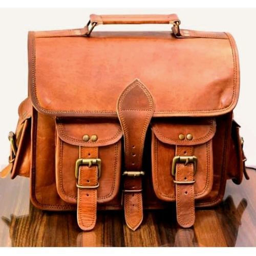 Vintage Leather Messenger Bag For Laptop Briefcase Satchel Bag Gender: Men