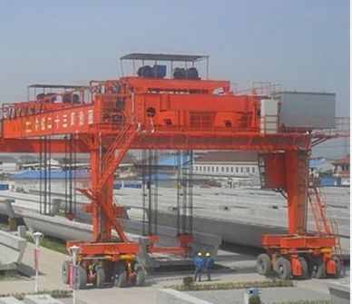 300t Full Span Tyre Viaduct Bridge Girder Construction Straddle Carrier