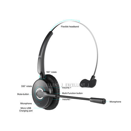 Red Noise Cancelling Bluetooth V4.2 Headset Eja6