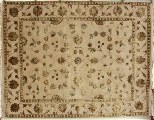 Hand Knotted Wool And Silk Carpet (# 2001 Gold/Gold) Design: Persian