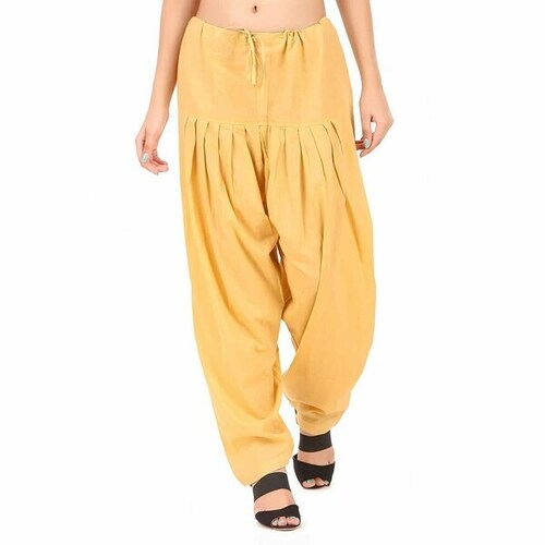 Ladies Fancy Salwar - Cotton, Customized Size, Mustard Yellow | Elegant Design, Intricate Embellishments, Traditional Style, Comfortable Fit, Breathable, Washable