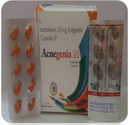  मुँहासे के इलाज के लिए एक्नेजेनिया आइसोट्रेटिनॉइन 20 मिलीग्राम सॉफ्ट जिलेटिन कैप्सूल 