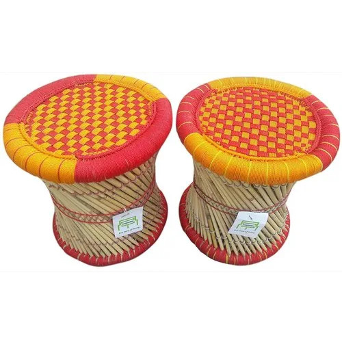 Nugendo Handicraft Bamboo Cane Stool - Assembly: No Assembly Required