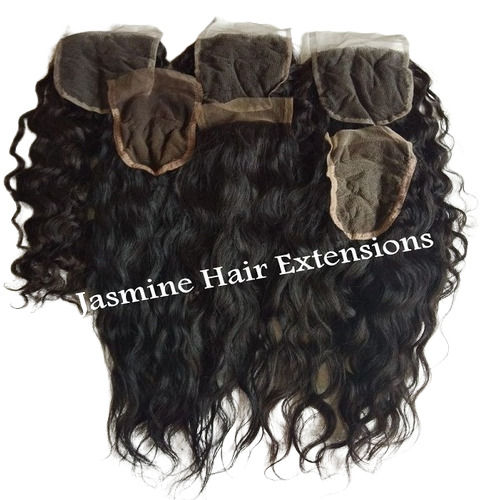 Natural 100% Temple Loose Curly Hair Hd Transparent Lace Closure 4X4