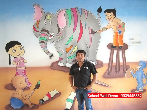 Kids Classroom Cartoon Wall Painting in Vijay Nagar, Indore - School Wall  Painting Artist