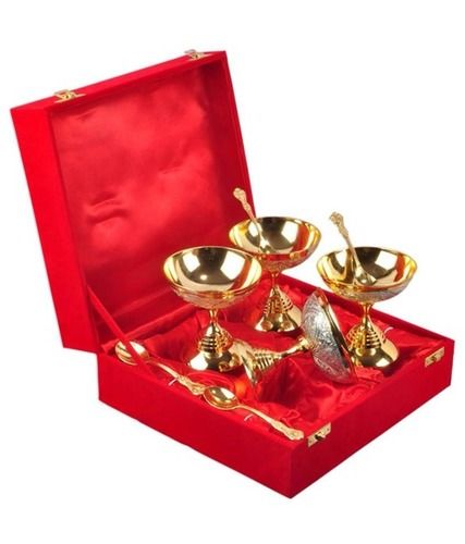 Bamboo Silver Plated Ice Cream Bowl Set For Wedding Gift