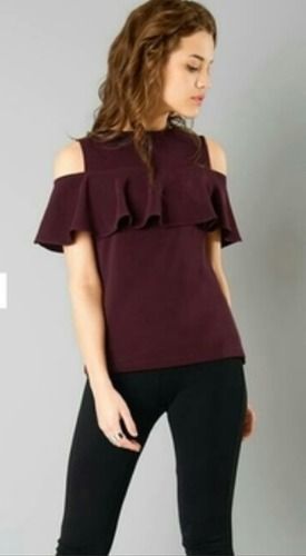 Ruffled Cold Western Shoulder Top