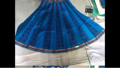 Printed Blue Girls Cotton Dress
