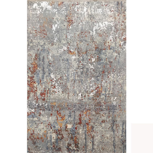 Grey Blue Indian Wool Bamboo Silk Rugs For Living Room