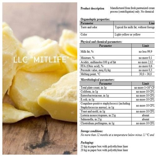 Anhydrous Milk Fat Amf 99.9% Age Group: Adults