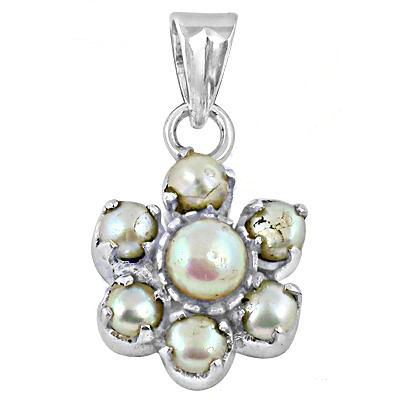 925 Sterling Silver Round Pearl Pendant Gender: Female