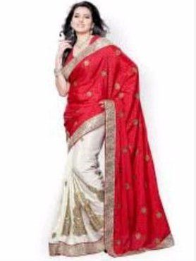 Summer Red Color Fancy Designer Saree