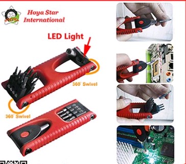 8PCS Multi Tool Precision Screwdriver With LED Light By Hoya Star International Limited