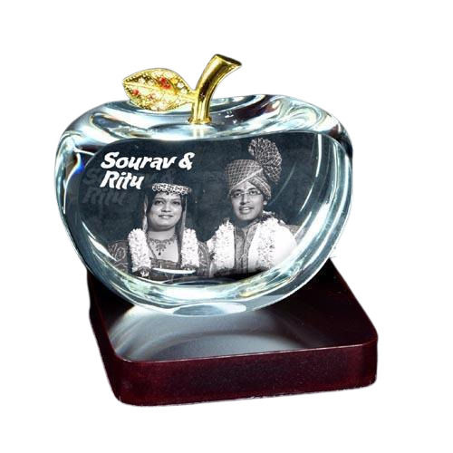 Personalized Apple Shape Crystal Gift