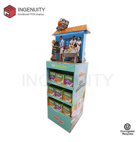 Floor Standing Cardboard Retail Display For Foods