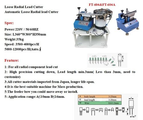 Blue Radial Lead Cutter Machine