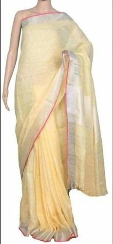 Plain Linen Party Wear Sarees