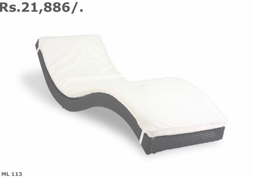 Pool Lounge Chair - Waterproof Cushion 191x71x36 cm | UV & Corrosion Resistant, Elegant Curved Design, Durable Woven Rattan, Stainless Steel Footings
