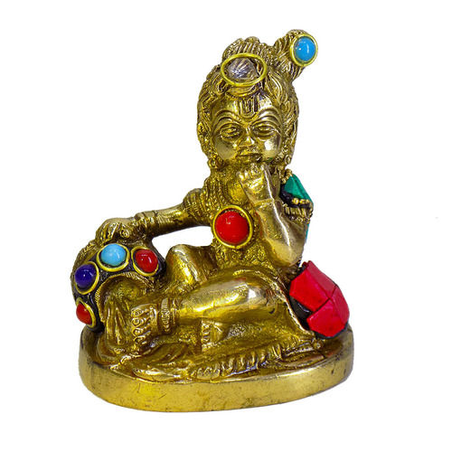 KAVOO Krishna Brass Idol Statue