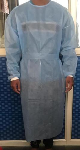 Medical Blue Full Sleeve Blood, Water And Chemical Resistant Non Woven Surgical Gown