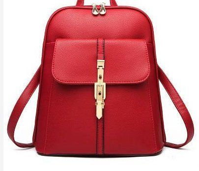 Solid Color Zipper Backpack Women's Classic Faux Leather - Temu