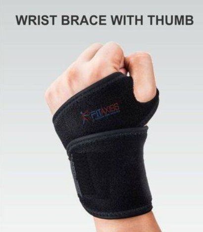 Wrist Brace With Thumb - Comfortable Elastic Fabric, Adjustable Hook and Loop Strap, Universal Left and Right Wrist Support