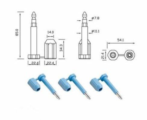 Metal And Plastic Security Transport Bolt Seals For Shipping Container