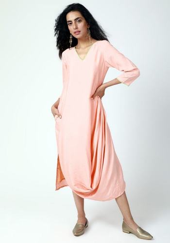 Peach Cowl Ladies Dress