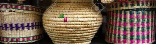 Colorful Straw Baskets