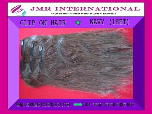 Natural Remy Single Drawn Wavy Clip Set Brown Hair