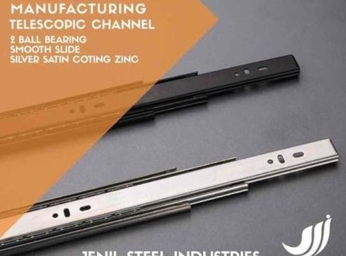 Telescopic Channel Drawer Slide - Silver Satin Zinc, Dual Ball Bearing Design | Precision Fitment & Long Lasting Performance