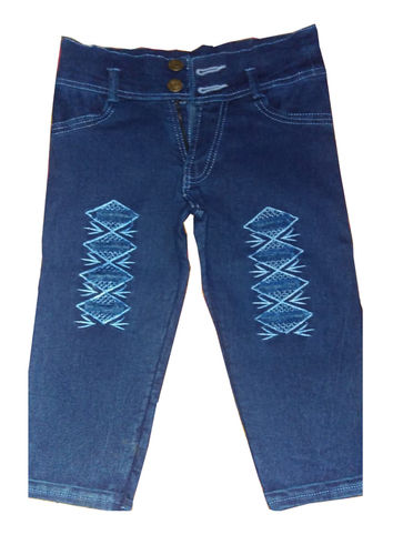 Solid Color Blue Kids Jeans Fabric Weight: 300 Grams (G)