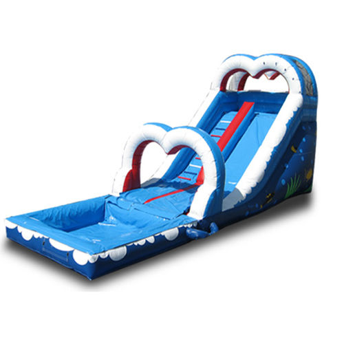 Pvc 3.5*8M Platform Slides Paddling Pool Slide With Pool