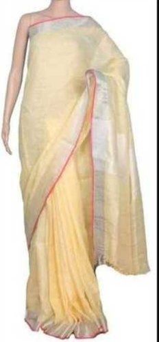 Summer Bhagalpuri Linen Plain Saree