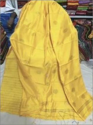 Yellow Cotton Silk Saree