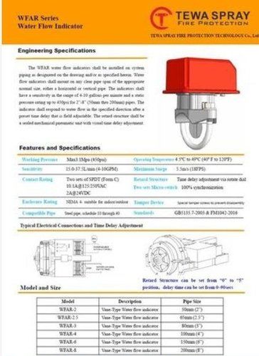 Water Flow Indicator With Retard Bottom Diameter: 8  Centimeter (Cm)