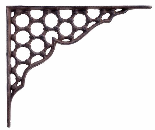 Matt Lacquer Honeycomb Decorative Shelf Bracket Hexagon Lattice Rust Brown Cast Iron