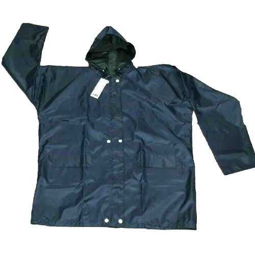 Black Color Rain Suit - Polyester, Standard Size, Black, Foldable | Waterproof, Durable, Breathable, Hooded, Lightweight, Reflective Strips