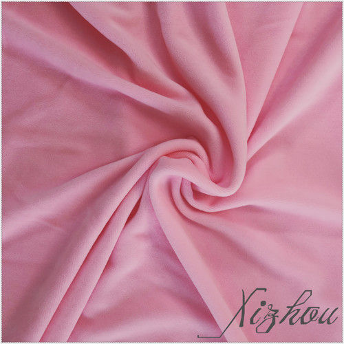 Plain 100% Polyester Super Soft Short Plush Fleece Pink Fabric