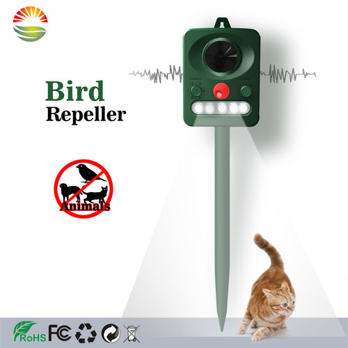 Solar Power Waterproof PIR Sensor Ultrasonic Bird Repeller