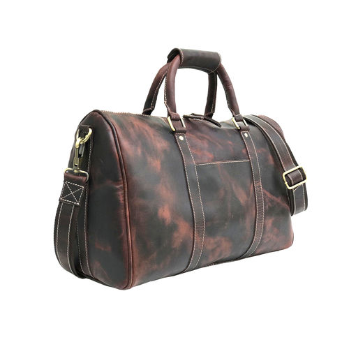 Plain Leather Travel Bag With Handle