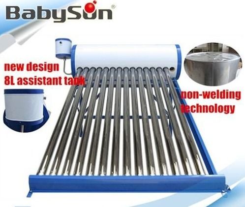 Unpressurized Solar Water Heater With 8L Assistant Tank Capacity: 60-500 Liter (L)