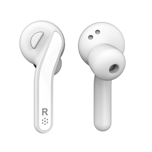 White Wireless Sports Earbuds Earbudss Noise Cancelling Headsets With Mic