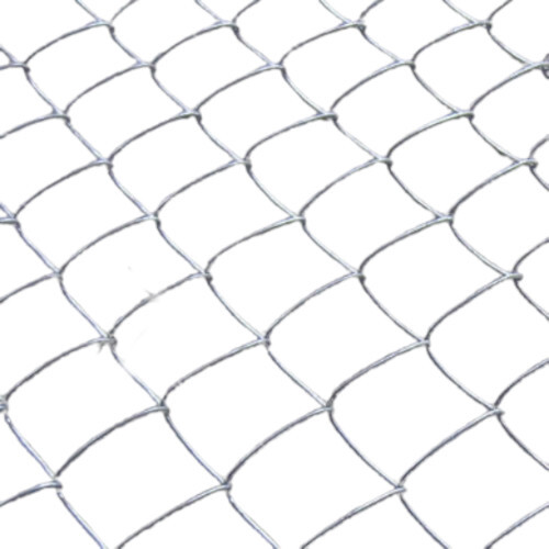 Galvanized Chain Link Fence - Galvanized Iron Wire, Customised Size, Silver Color | Portable, Semi Automatic, Square Hole Shape