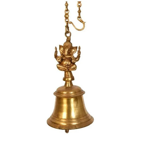 Lord Ganesha Designed Brass Hanging Temple Bell