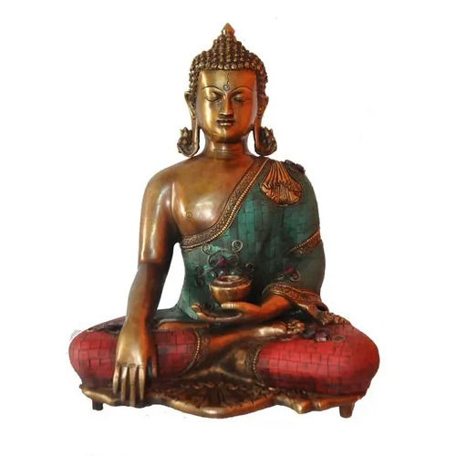 Multicolor Lord Buddha Brass Statue