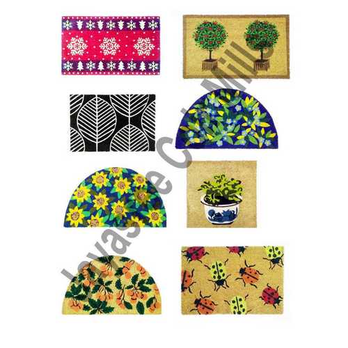 प्लेन एंड प्रिंटेड पीवीसी बैकड कॉयर मैट्स